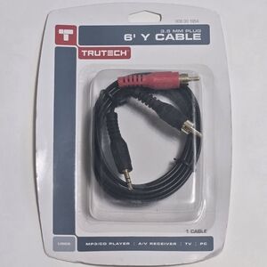 Trutech 6' Y Cable with 3.5mm Plug